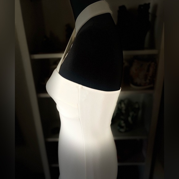 White Cross Neck Mini Dress - Picture 5 of 7